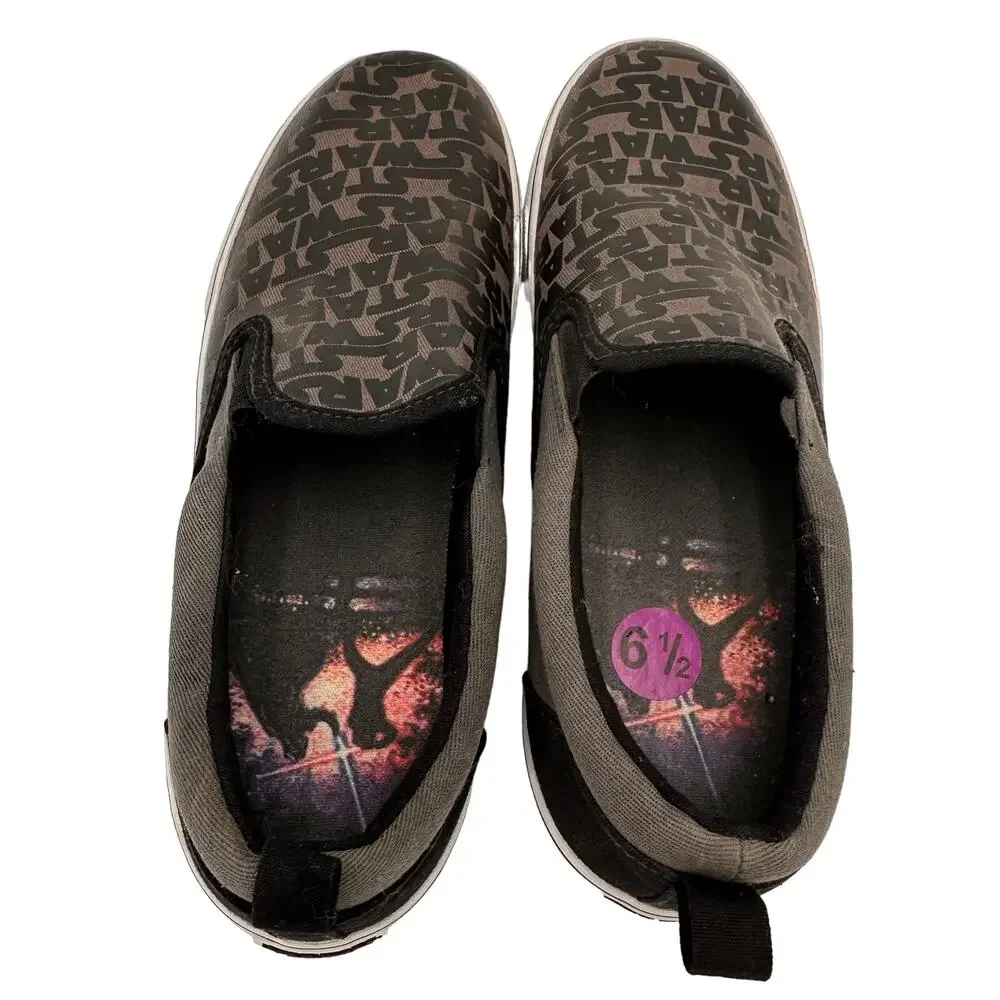 Skechers Star Wars Logo The Menace Jedi Knight Slip On Canvas Shoes Size 6.5